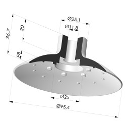 Flat Suction Cup Series VPC, Ø 95.4 mm