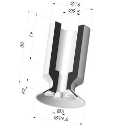 Flat suction cup series VCP, Ø 19.6 mm