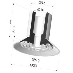 Flat suction cup series VCP, Ø 33 mm
