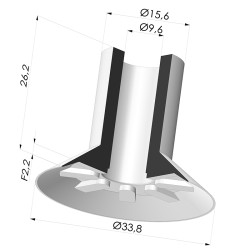 Flat suction cup series VCP, Ø 33.8 mm