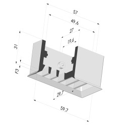 Rectangular Suction Pad Series 4P, 59.7x29.7 mm
