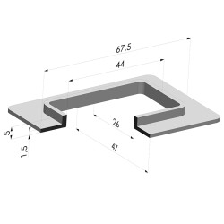 Rectangular Suction Cup Series 4F, 67.5x47 mm