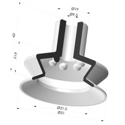 Suction cup 1.5 bellows series VCS 1, Ø 51 mm