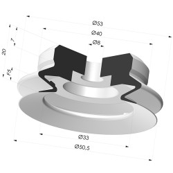 1.5 bellows suction cup series PJG, Ø 50.5 mm