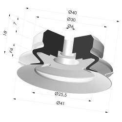 1.5 bellows suction cup series PJG, Ø 40.7 mm