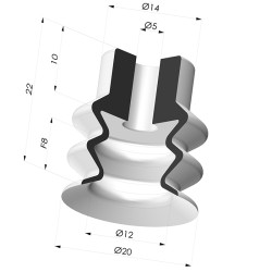 Suction cup 2.5 bellows series AR VF Ø 20 mm