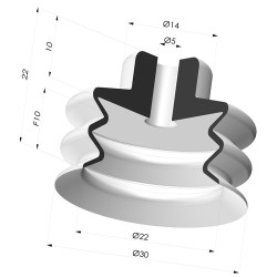 Suction cup 2.5 bellows series AR VF Ø 30 mm