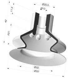 Suction cup 1.5 bellows series AR VF Ø 55 mm